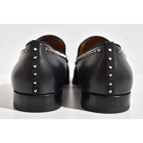 Christian Louboutin Dandy Cloo Flat Black Calf Leather Spike Dress Loafer 43 10
